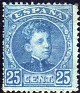 Spain 1901 Alfonso XIII 25 CTS Blue Edifil 248. España 1901 248. Uploaded by susofe